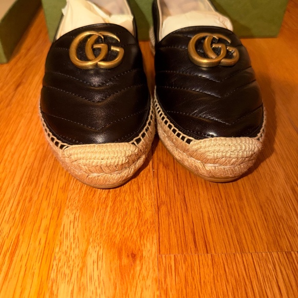 Gucci GG Marmont Black Leather Espadrilles (Size 36.5) – Made in Spain with Box - Picture 4 of 5